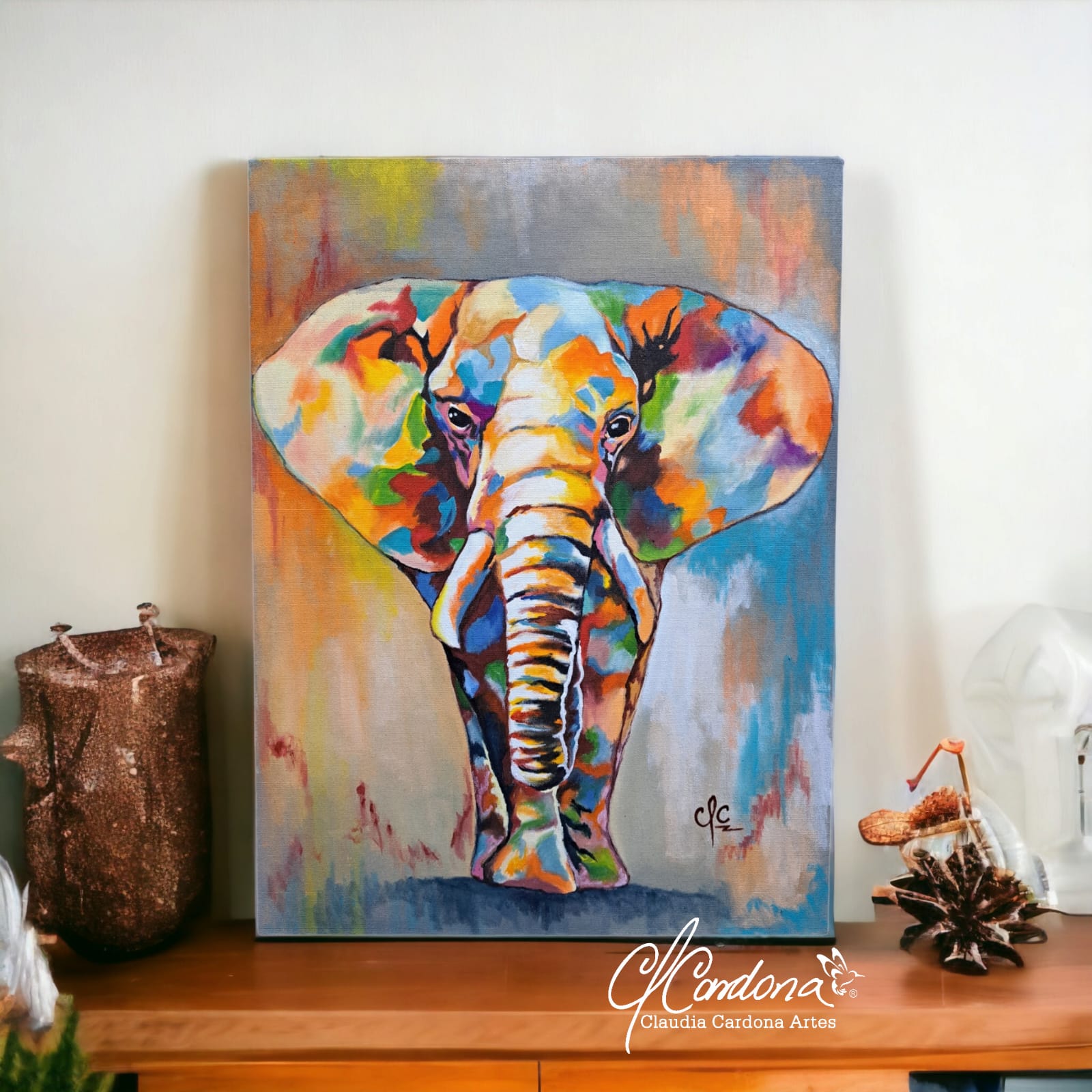 Cuadro Decorativo Coloful Elphant II - Imagen 2
